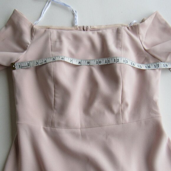 Calvin Klein Women's Solid Off The Shoulder Neckline Short Sleeves Sheath Dress - Picture 9 of 14